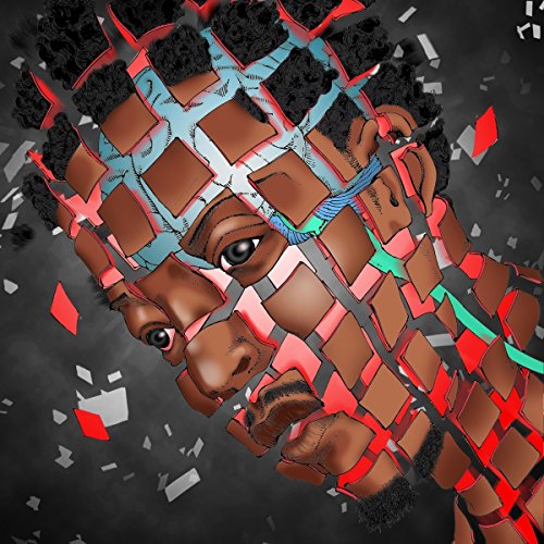 The image is a vinyl record cover featuring a person's face broken into pieces. Here is a concise, descriptive alt text: "Broken image of a person's face with afro hairstyle."