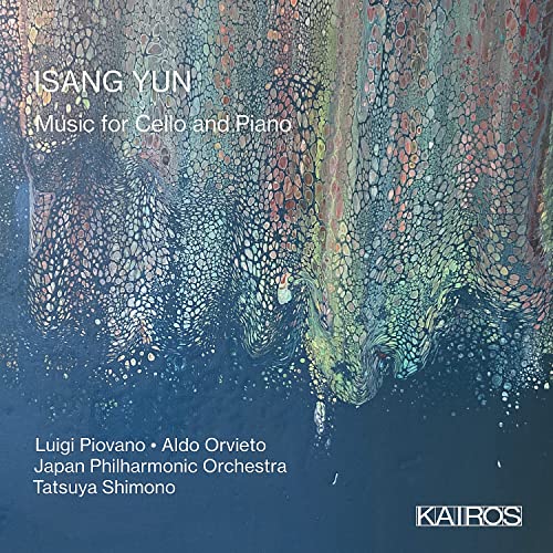 CD cover for Isang Yun’s cello and piano works, abstract art.