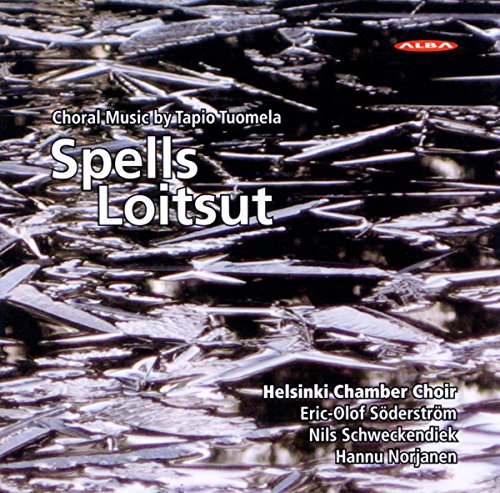 "Album cover with 'Spells Loitsut' text on a dark, metallic background."