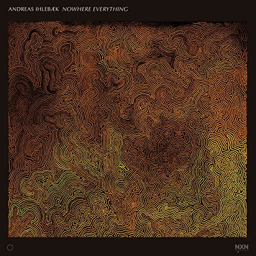 CD cover for Andreas Ihlebek’s “Nowhere Everything” with abstract golden lines.