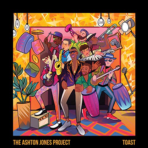 The image is a vibrant cartoon illustration of a band performing. Key elements of the image include: * A group of musicians playing various instruments * A colorful and lively background with musical elements * The band members are dressed in casual, stylish clothing * The overall atmosphere is energetic and dynamic For accessibility purposes, a concise alt text could be: "Colorful cartoon illustration of a band performing with various instruments."