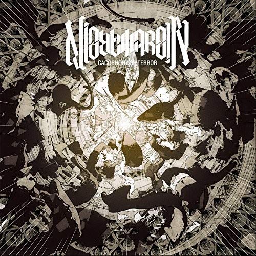 Album cover for Nightmarer’s “Cacophony Of Terror” with abstract, dark imagery.