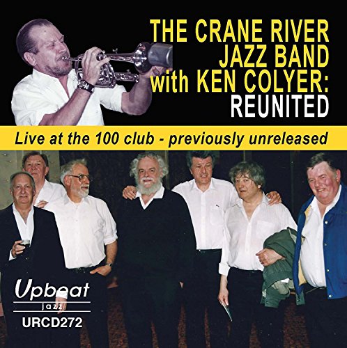 "CD cover featuring a man playing trumpet and a group of older men."