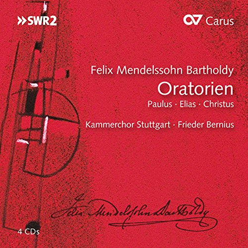 Red CD case for Mendelssohn oratorios: Paulus, Elias, Christus.