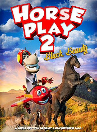 DVD cover for "Horseplay 2: Black Beauty" featuring cartoon horses and a plane.