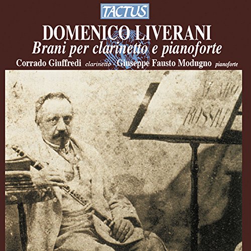 "CD cover with sepia-toned image of man holding clarinet and sheet music."