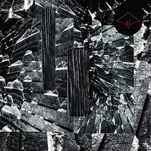Black and white abstract album cover with a large letter "H".