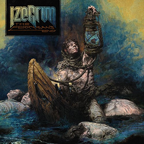 Vinyl album cover with a man bound in a boat, holding a lantern.