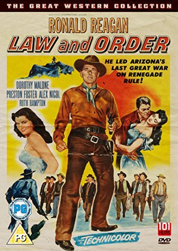 DVD cover for "Law and Order" featuring Ronald Reagan as a cowboy.