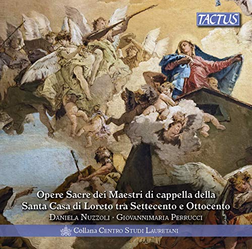 "CD cover featuring a Renaissance-style painting of the Virgin surrounded by angels."