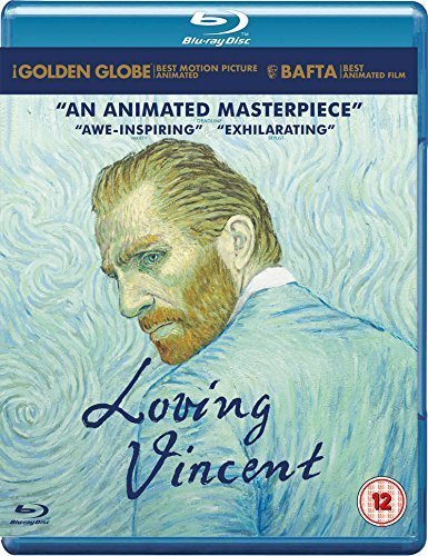 Loving Vincent" Blu-ray cover featuring a painted portrait of Vincent van Gogh.