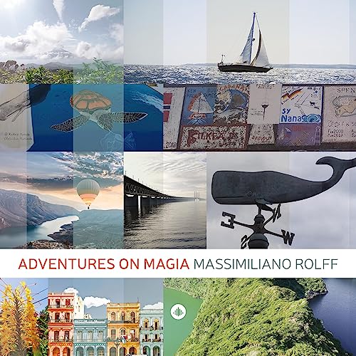 CD cover with a collage of landscapes, sea creatures, and travel scenes.