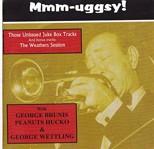 CD cover with Muggsy Spanier playing trumpet, red text boxes, and yellow-toned background.