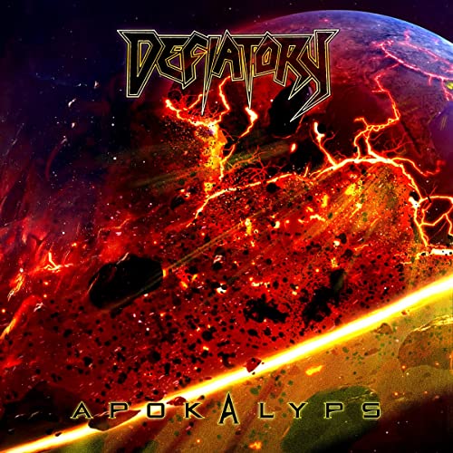 CD cover for “Apokalyps” by Defiatory, showing a fiery planet destruction.