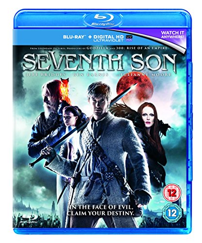 Blu-ray cover for "Seventh Son" featuring fantasy characters and a red moon.