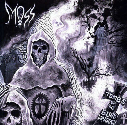 Dark album cover featuring a skeletal, hooded figure and graveyard imagery.