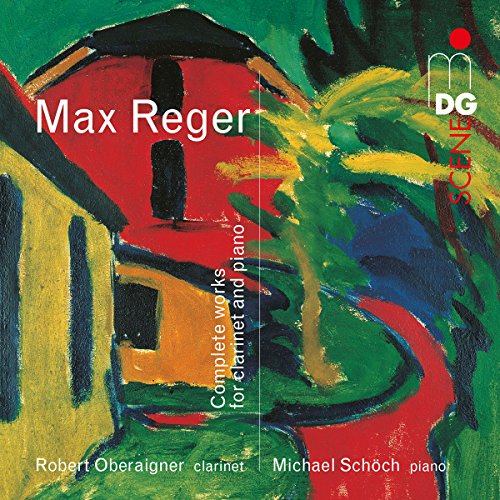 CD cover for Max Reger’s clarinet and piano works, abstract art.