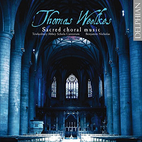 CD cover featuring a dimly lit, blue-toned church interior with arched columns and stained glass.