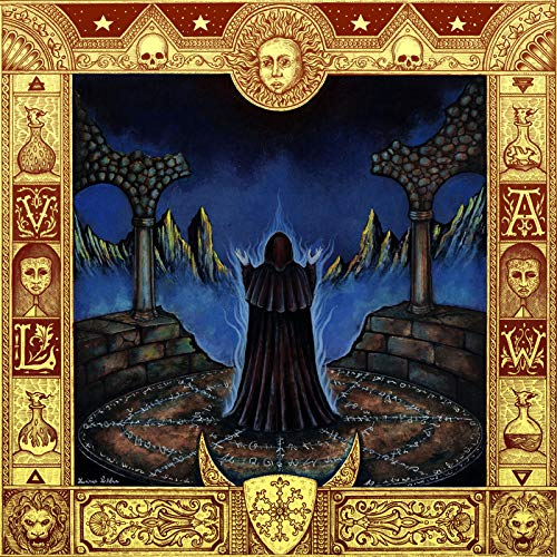 CD cover art: hooded figure in a mountainous, ritualistic landscape.