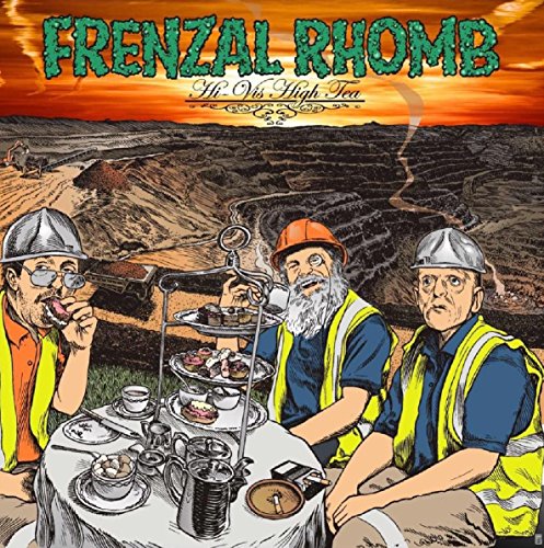 CD cover for Frenzal Rhomb’s “Hi-Vis High Tea” featuring miners at tea.