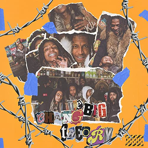 CD cover for Nef The Pharaoh’s “BIG CHANG THEORY” with collage of faces.