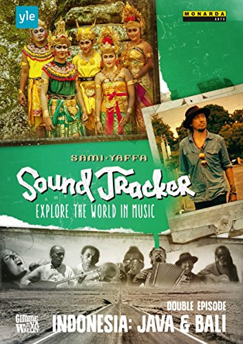 "Sami Yaffa's Sound Tracker DVD cover featuring musicians and cultural scenes from Indonesia."