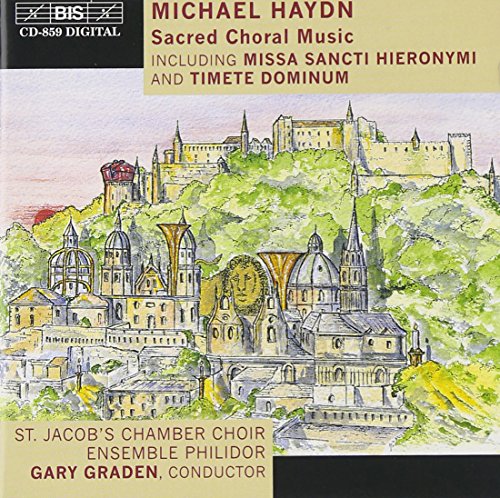 "CD cover art featuring a watercolor illustration of a medieval town on a hillside."