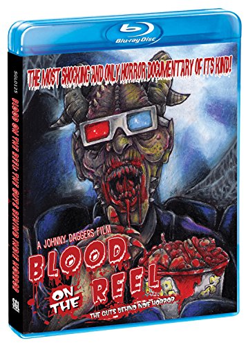Blood On The Reel" Blu-ray case featuring a demonic face wearing 3D glasses.