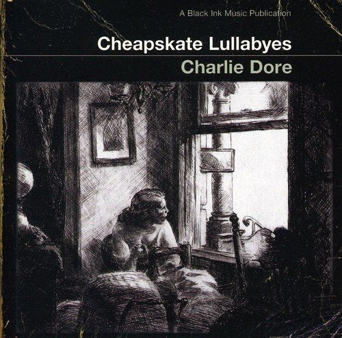 "Black and white CD cover art featuring a sketch of a person sitting by a window."