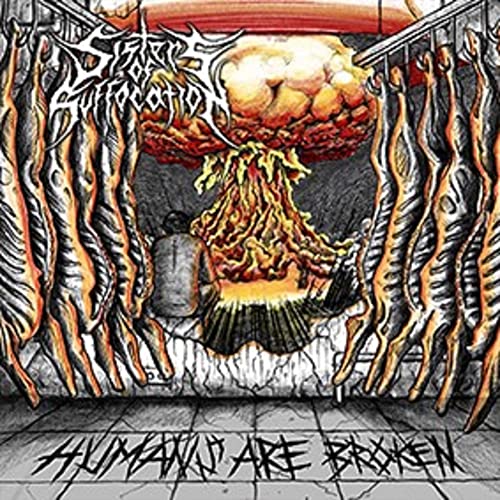 CD cover: dark illustration of a person amid explosions and skeletal figures.