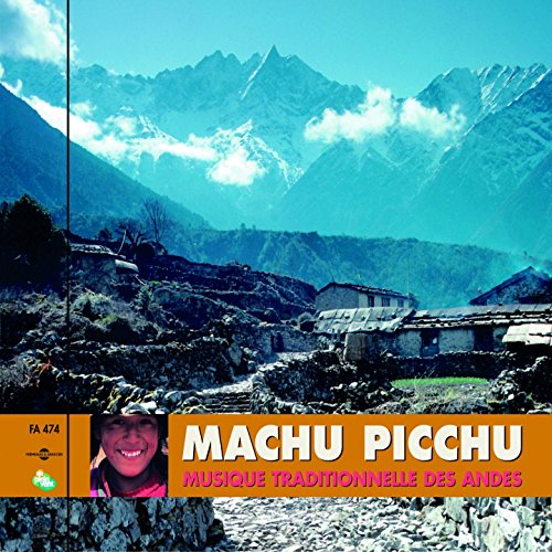 Mountain landscape with village, CD cover for Andean music album.