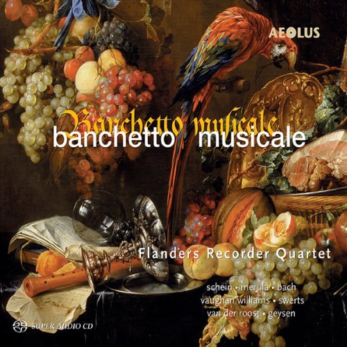 CD cover: still life painting with fruit, birds, and musical instruments.