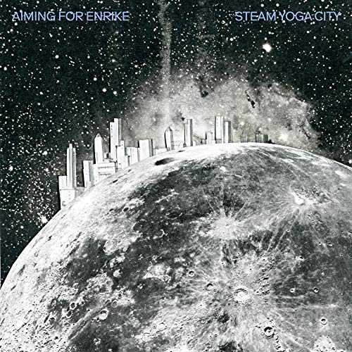 Record cover: a cratered planet with a futuristic city skyline.