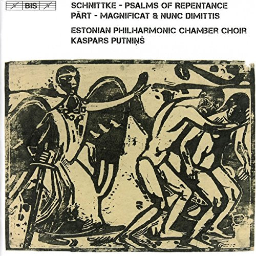 A CD cover featuring a black and beige woodcut illustration of three figures.