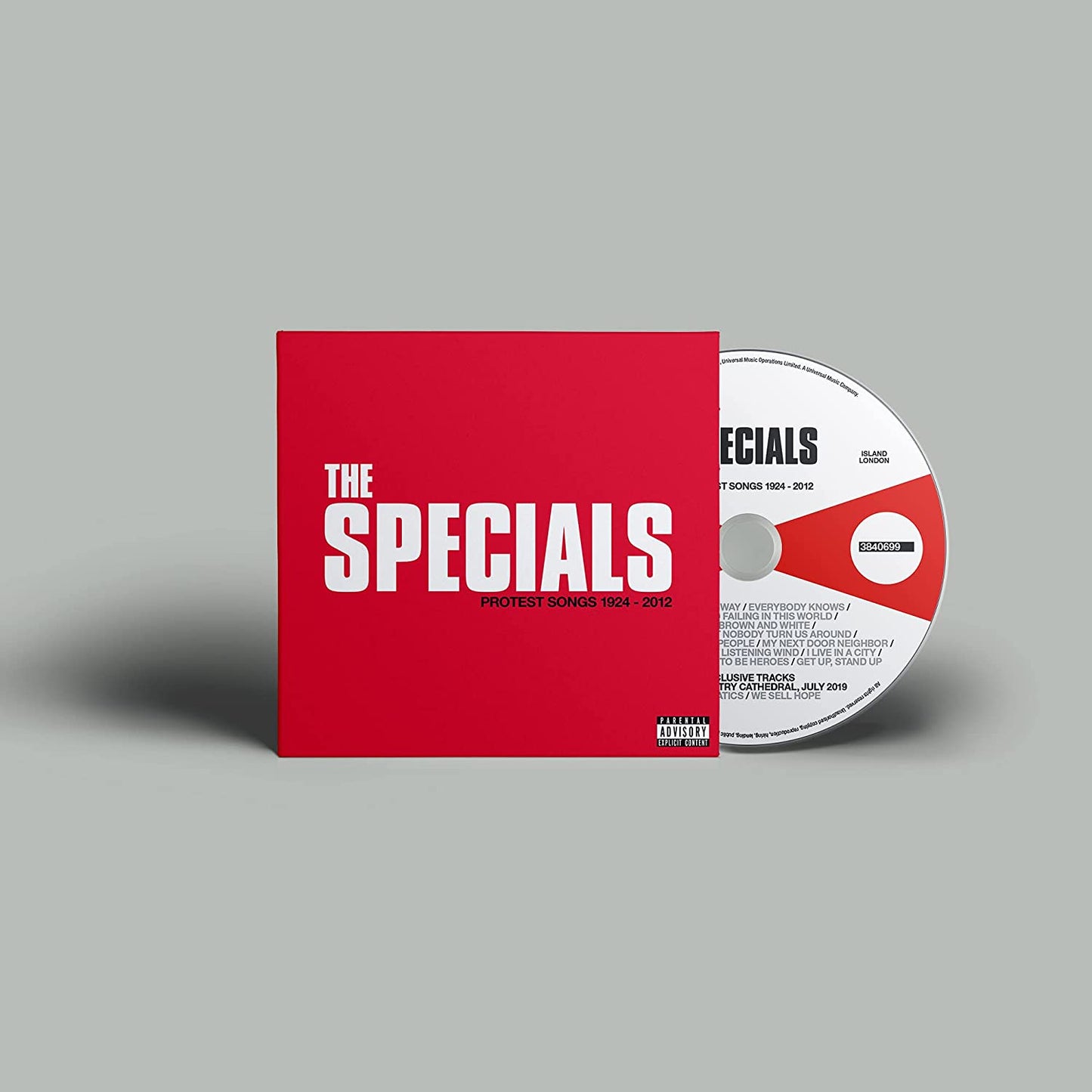 Red album cover with white text: "The Specials - Protest Songs 1924-2012".