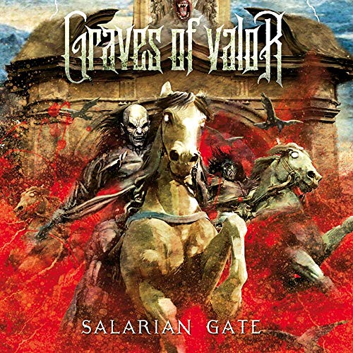 CD cover: fantasy art with skeletal riders on horses, red background.