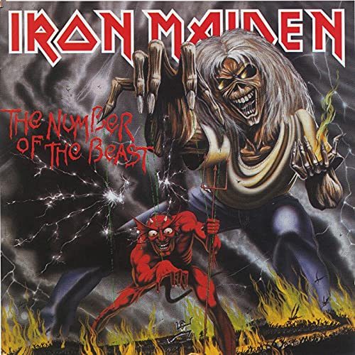 Iron Maiden album cover: a demonic figure with smaller red demons below.