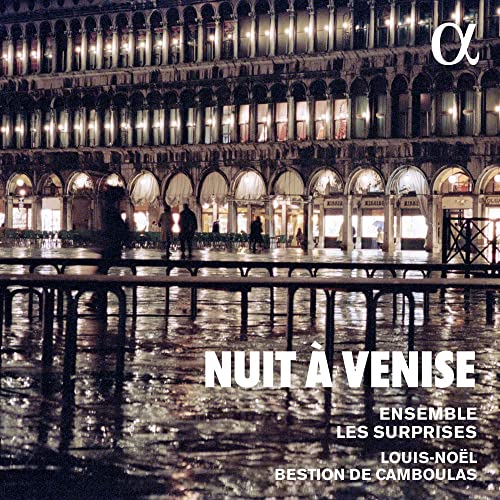 CD cover: Venice at night, illuminated buildings reflected in water.