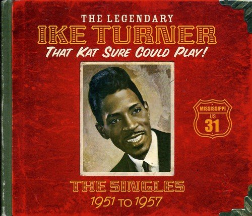 Red CD cover with portrait of Ike Turner and text describing the album.