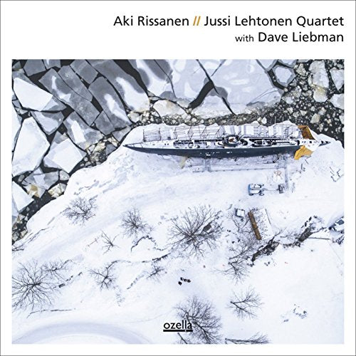 "CD cover featuring a snowy landscape with a boat and trees, artist names listed."