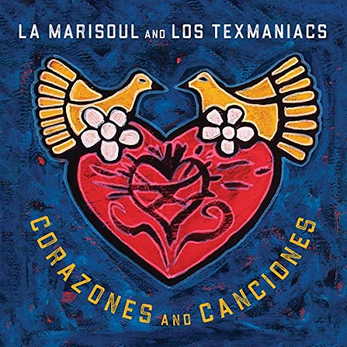 CD cover: red heart with yellow birds and floral details.