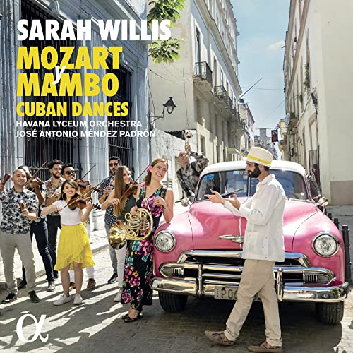 Album cover featuring musicians with a classic pink car in Havana.