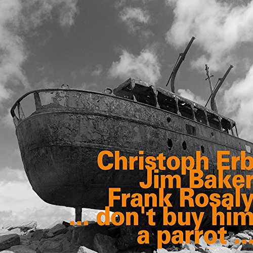 "CD cover featuring a damaged shipwreck with orange text overlay listing the artists."