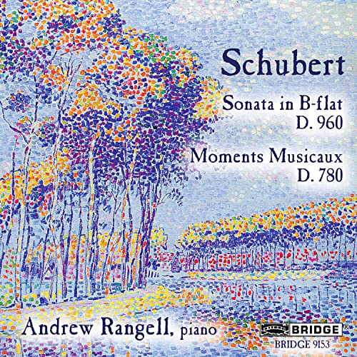 CD cover for Schubert piano sonata and moments musicaux by Andrew Rangell.