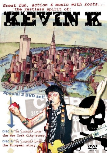 DVD cover for "Kevin K: The Successful Loser" featuring a musician and city skyline.