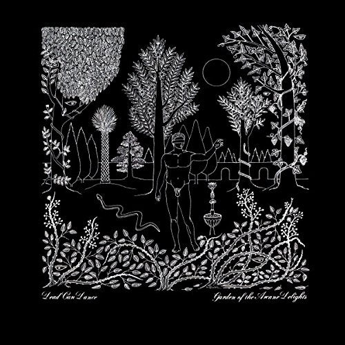 "Dead Can Dance CD cover with white line art of a man in a garden."