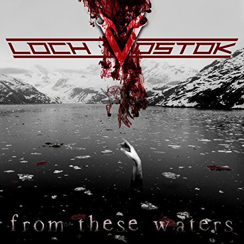 CD cover: dark water, snowy mountains, and a falling, bloody shape.