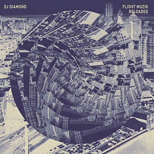 CD cover for DJ Diamond’s “Flight Muzik Reloaded” featuring a city-covered sphere.