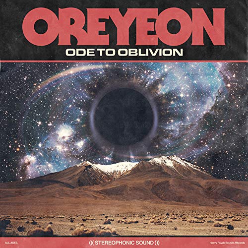 Vinyl album cover featuring a black hole over snowy mountains and a starry nebula.