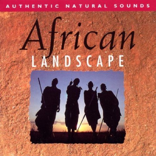 "CD cover with silhouetted figures on textured, reddish-brown background, titled 'African Landscape'."
